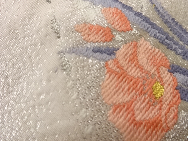  花葉模様織出し名古屋帯